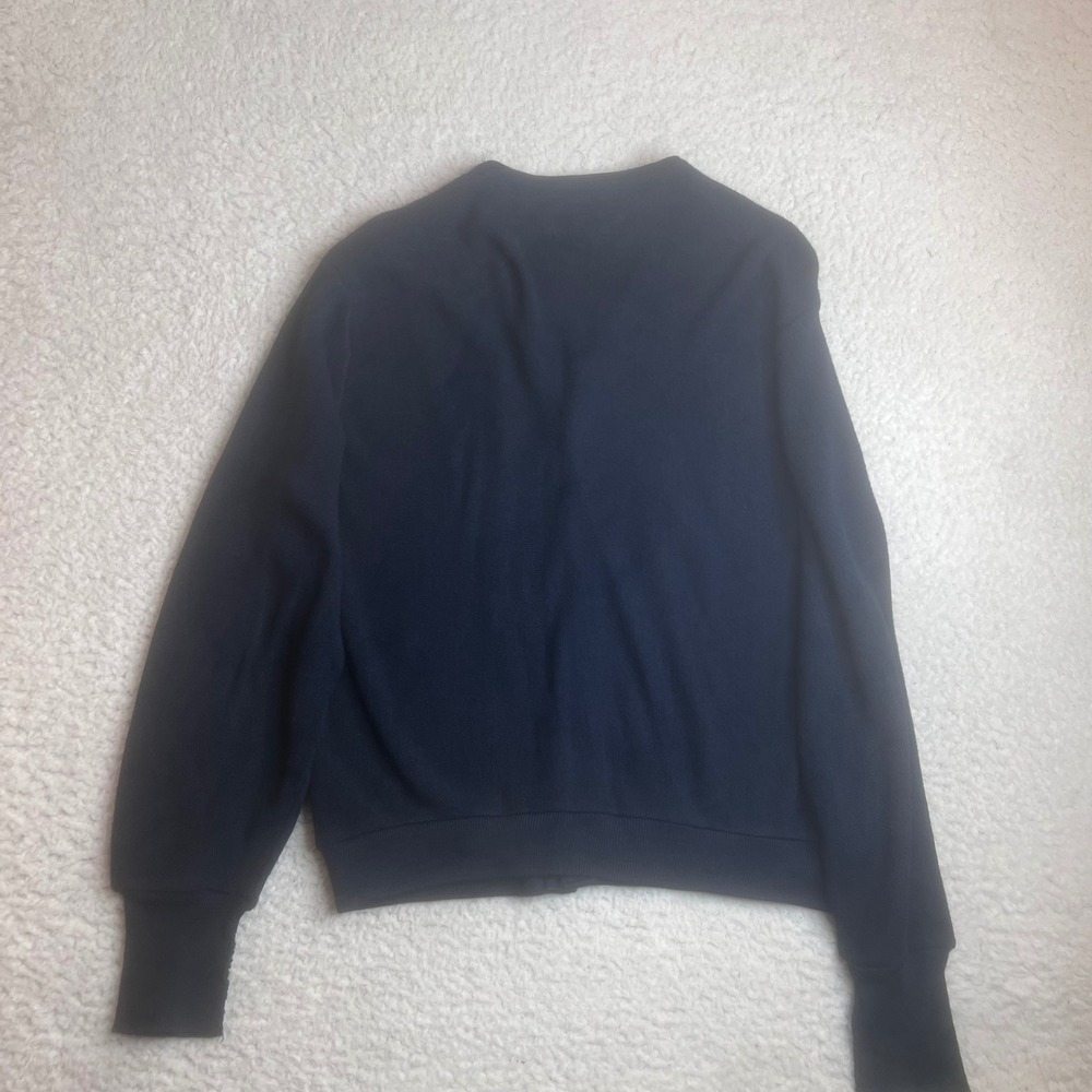 Vintage Izod Lacoste Cardigan Sweater Mens Large Navy Blue Orlon  USA Made - Picture 4 of 6
